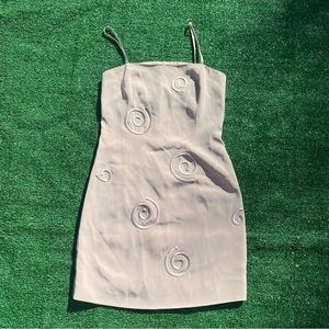 vintage early 00s swirly beige dress